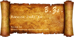 Bancza Zsóka névjegykártya